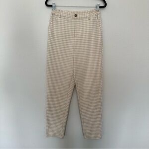 Willow & root women’s tan plaid trouser pants highwaisted size s small AP3977